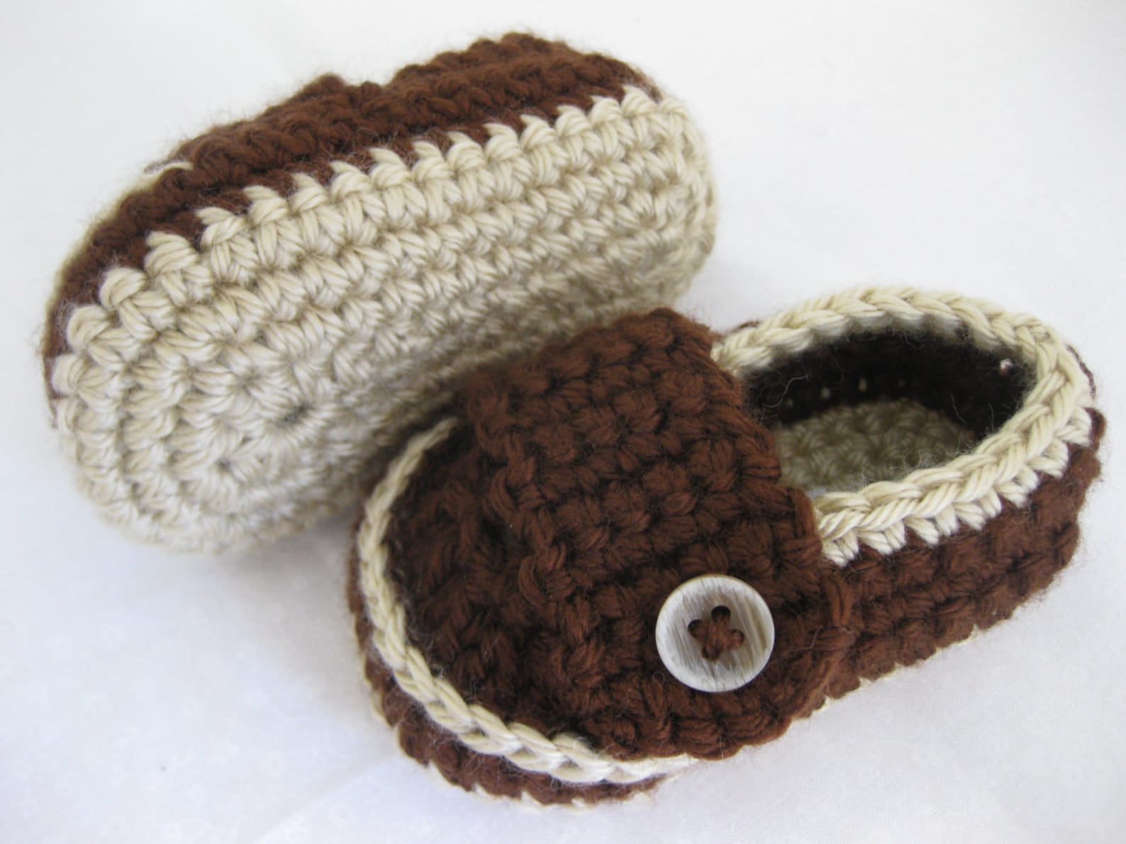 Easter Baby Boy Shoes Dark Brown Crochet - YOUR CHOICE Size Newborn ...