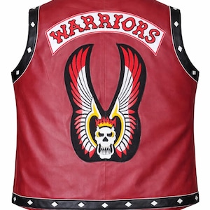Väst i äkta läder från filmen Warriors, läderjacka för biker- och cosplay-fans