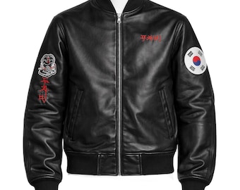 Cobra Kai Inspired Black Bomber Jacket John Kreese Costume