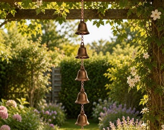 Witch Bells Hanging Ornament, Handmade Iron Bell, Protection Charm for Positive Energy, Boho Rustic Entryway Decor