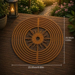 Rustic Metal Wind Spinner Flower of Life Decor, Outdoor Wind Spinner, Hanging Garden Decor, Boho Garden Art, Metal Spiral Decor SUN