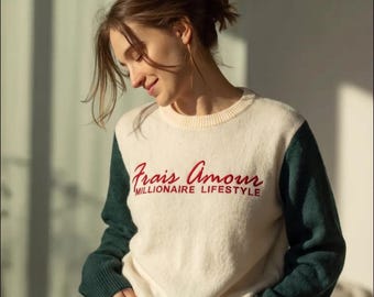 Jersey de punto con bloques de color / Jersey estilo preppy urbano de los años 20