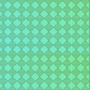 May include: A repeating geometric pattern of squares, each subdivided into smaller squares and vertical lines. The colour scheme transitions from light teal to vibrant green, creating a gradient effect. The design is symmetrical and visually engaging.