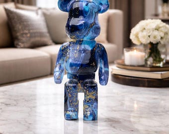Bearbrick Bleu galaxy resin