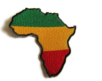 Africa Patch - Red Gold and Green Patch - Rastafari Accessories - Rasta Patches - Mama Africa - Ethiopia - Africa - Jamaica - Reggae - Ras