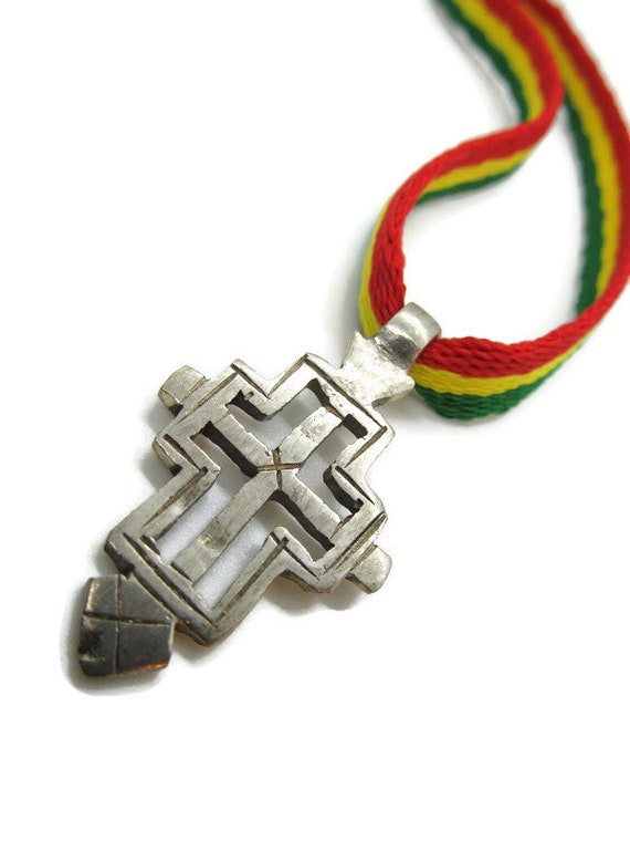 Rasta cross necklace deals
