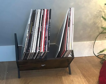Vinyl Record Holder LP Storage Rack Record Display Stand Rustic Album Organizer