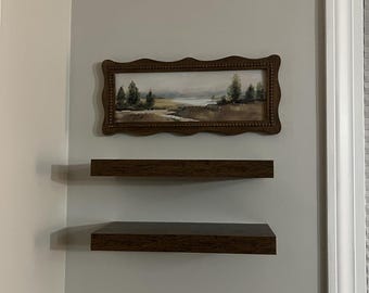 Floating Wall Shelves Set of 2 Farmhouse Wood Shelf Storage Organizer Bathroom Living Room