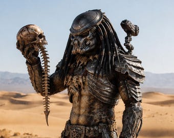 Disfraz de armadura de depredador, armadura completa de cazador alienígena tribal, atuendo de cosplay de guerrero de ciencia ficción para LARP.