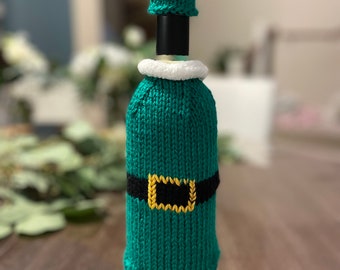Elf Knit Wine Bottle Cover