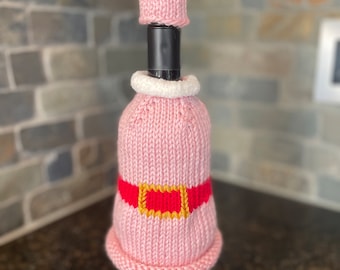 Girl Elf Knit Wine Bottle Cover