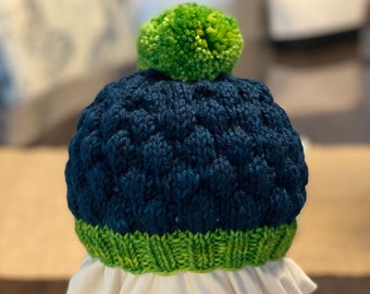 Seahawks-inspired Knit Hat (Baby-Adult)