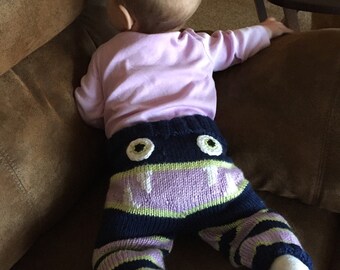 Baby knit monster pants