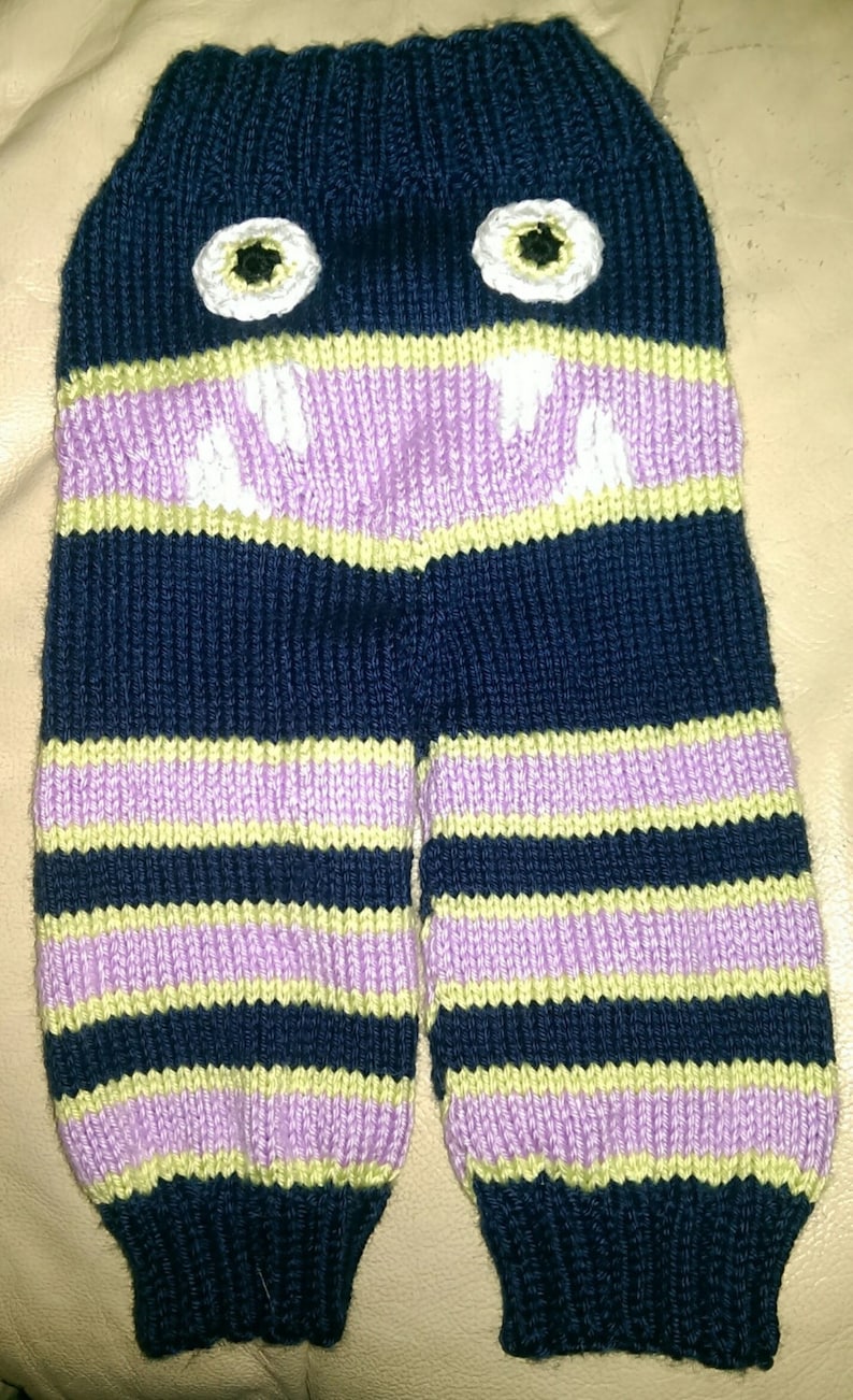 Baby knit monster pants image 2