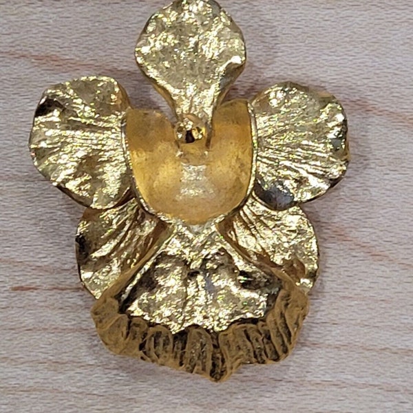 Vintage RISIS Orchid Flower Brooch - Pendant