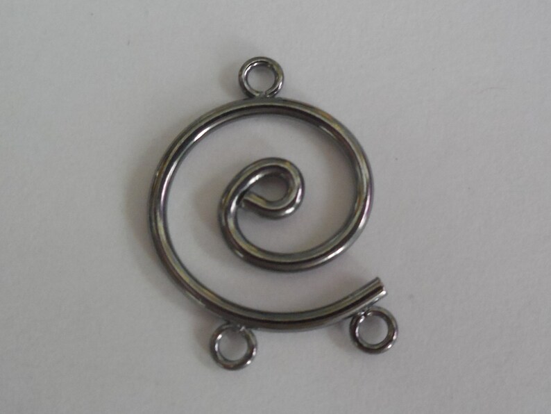 10 Gunmetal Swirl Earring Findings image 2