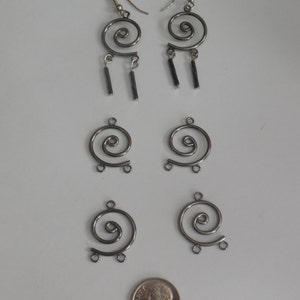 10 Gunmetal Swirl Earring Findings image 1