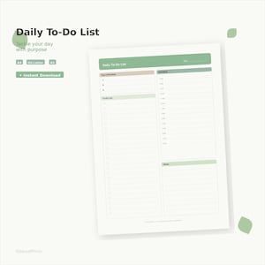 Planer dziennych zadań | Harmonogram, priorytety, notatki (formaty A4, A5, US Letter) (wersja cyfrowa do pobrania)