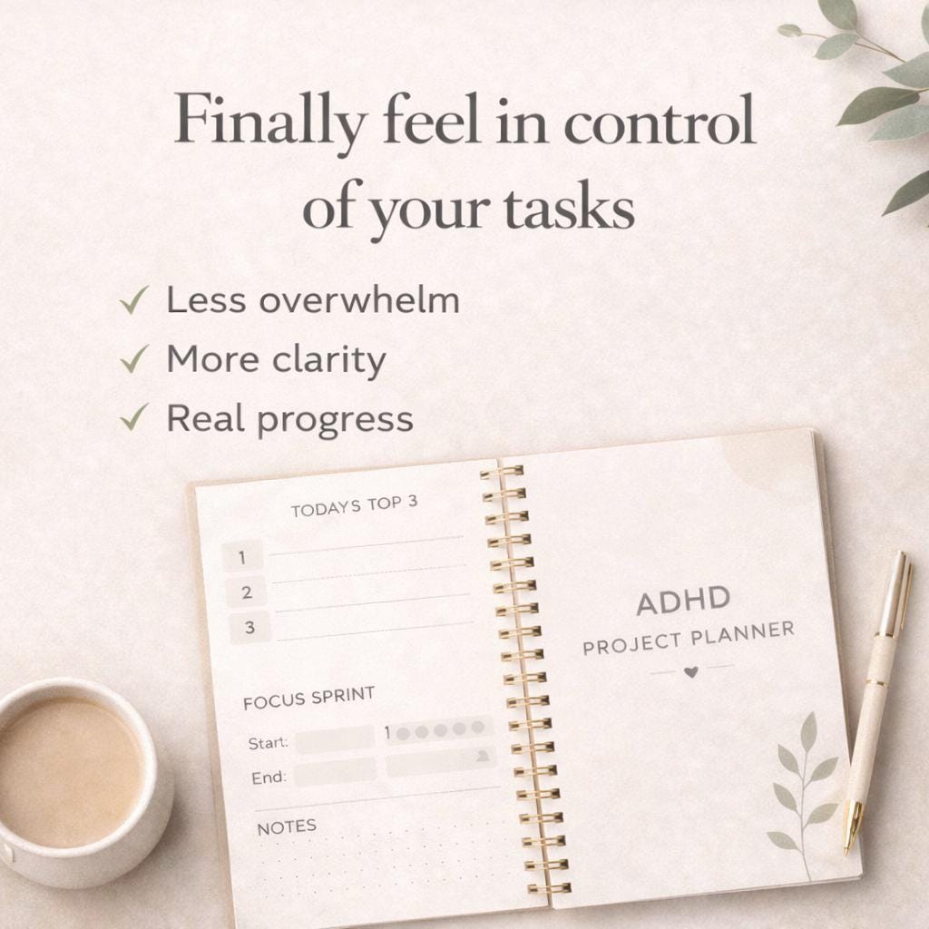 ADHD Project Planner Printable | Task Breakdown System | Daily Focus ...