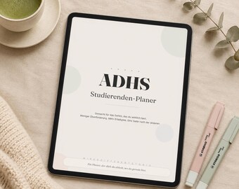 ADHS Studenten Planer zum Ausdrucken | Lernplaner Uni Studium | Aufgaben Klausuren Tracker | Goodnotes PDF Sofortdownload Deutsch