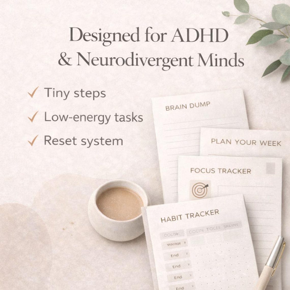 ADHD Project Planner Printable | Task Breakdown System | Daily Focus ...