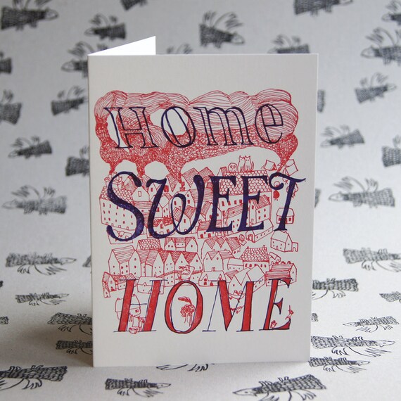 Items similar to Home Sweet Home Letterpress Card on Etsy