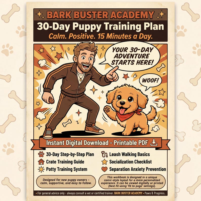 30-day Puppy Training Plan PDF | Calm Positive Dog Training Guide for New Puppy Owners | Potty ...