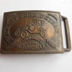 Henry Ford Model T Commemorative Brass Belt Buckle