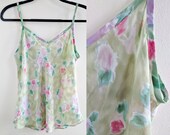 Pastel Green Sheer Floral Tulip Print Camisole