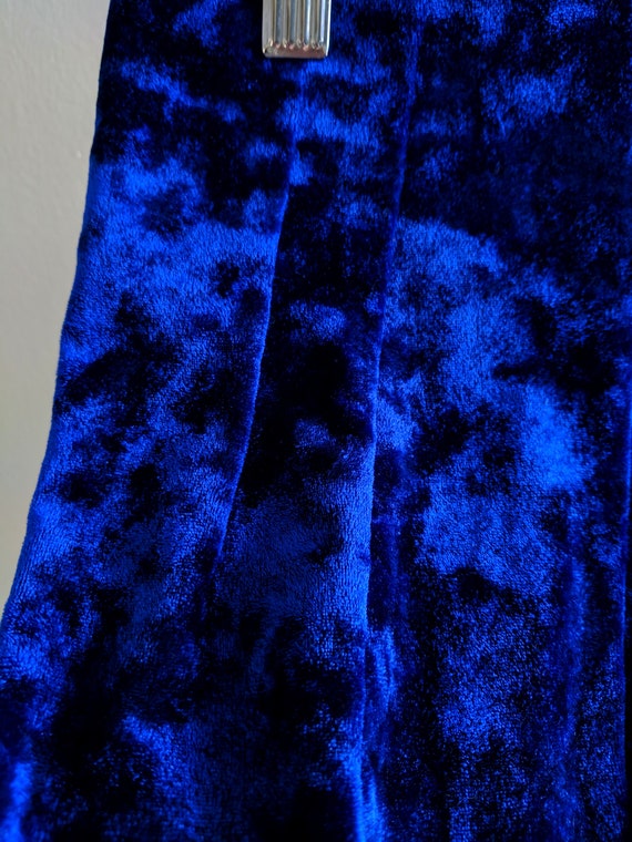 Blue Crushed Velvet Stretchy 90s Tube Skirt - image 5