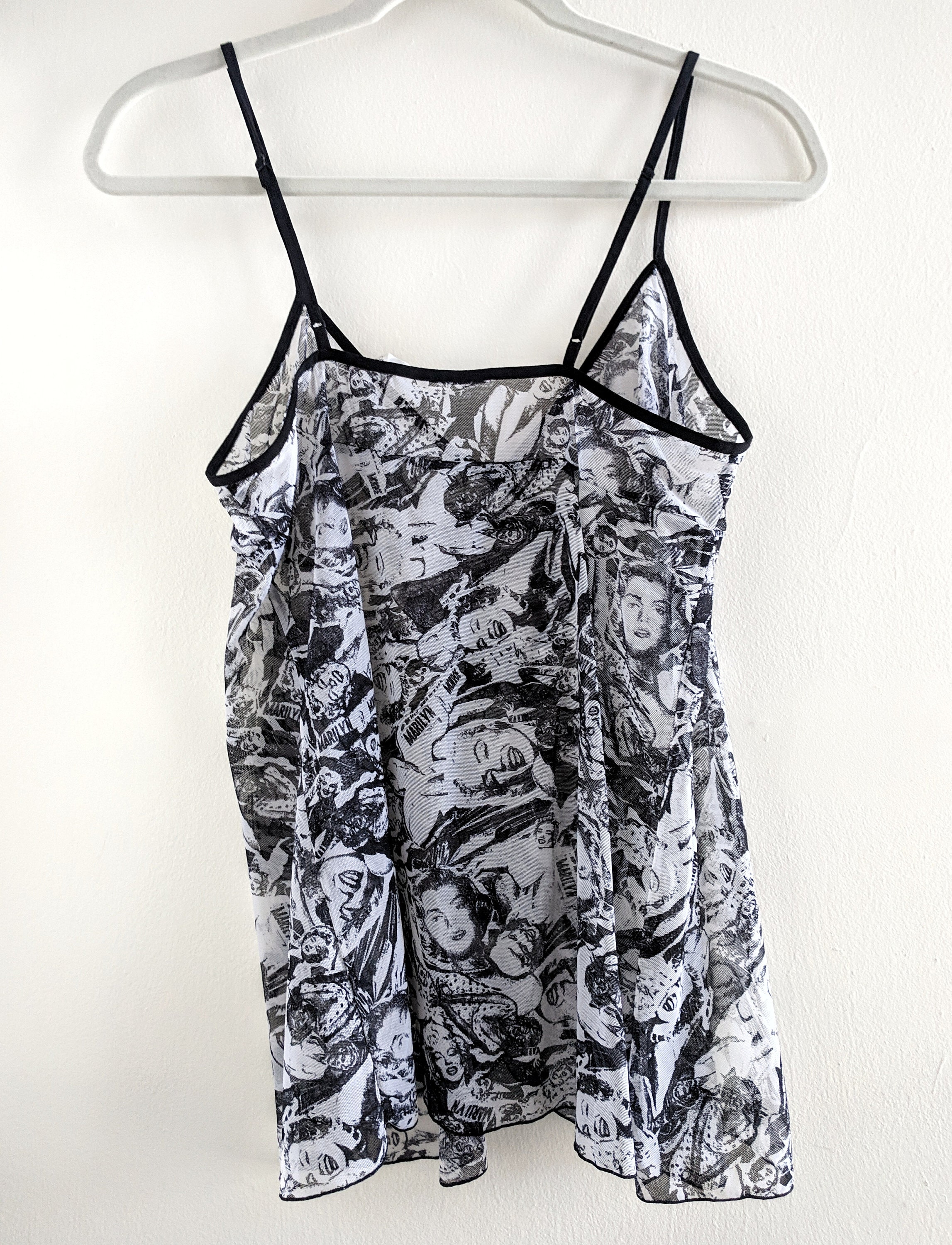 Marilyn Monroe Sheer Newsprint Photo Print Strappy Mesh Tank - Etsy