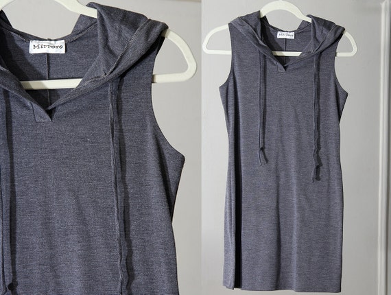 Super Cute 90s Hooded Grey Mini Dress