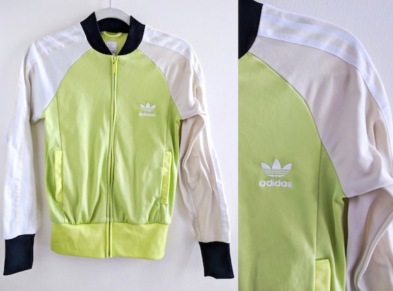green and white adidas track jacket