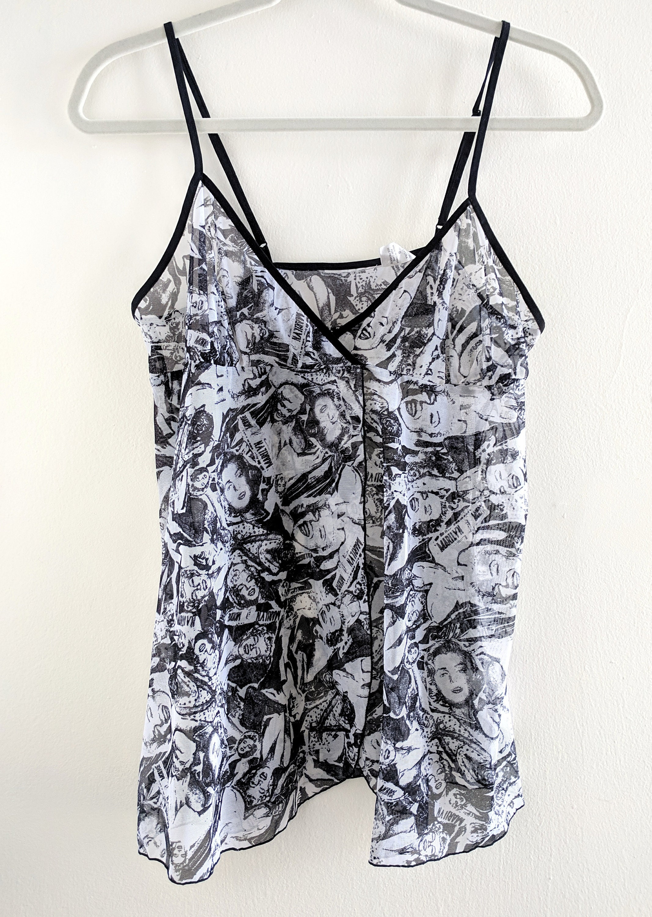 Marilyn Monroe Sheer Newsprint Photo Print Strappy Mesh Tank - Etsy