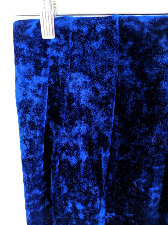 Blue Crushed Velvet Stretchy 90s Tube Skirt - image 4