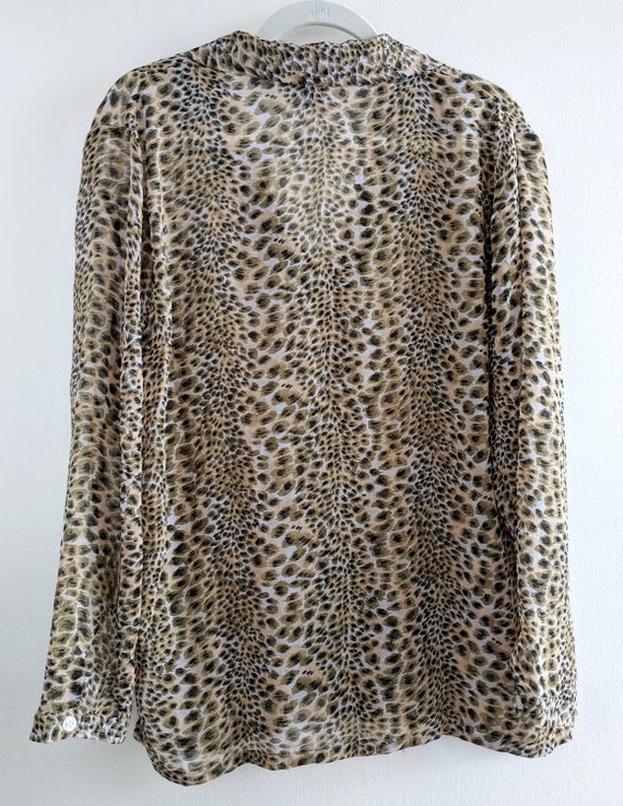 Sheer Leopard Print Collared Button Down 80s/90s … - image 5