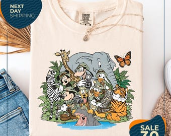 Comfort Colors® Vintage Retro Mickey & friends Animal Kingdom Wild about Disney shirt | Let's get wild Safari mode Disney world Disneyland