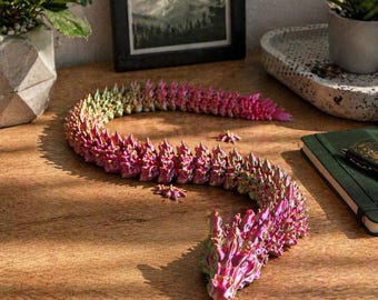 Articulated Color Shift Dragon Toy | Flexible 3D Printed Desk Pet
