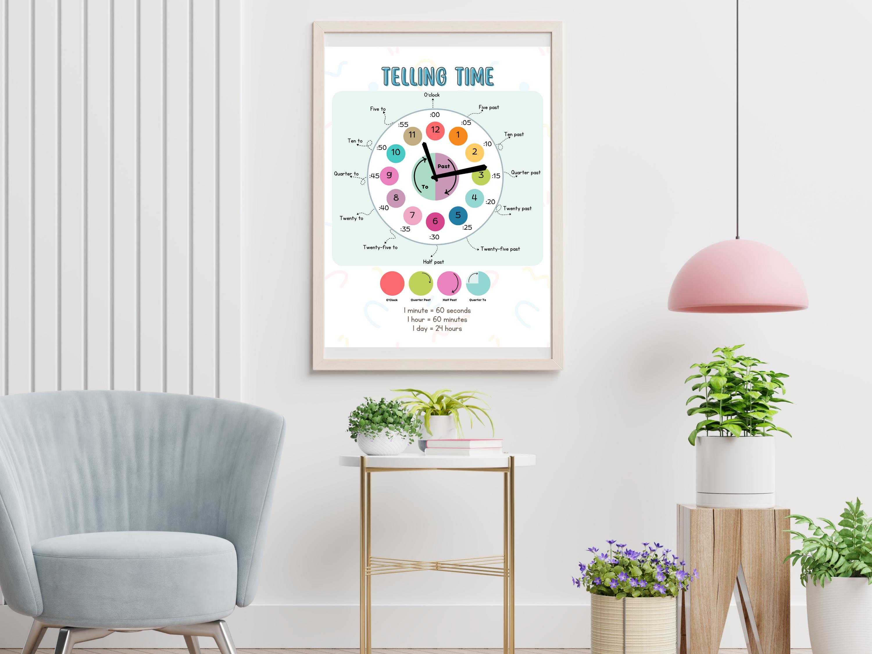 Time Learning Clock Printable | Telling Time Worksheet | Homeschool ...