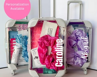 Personalized Bachelorette Mini Suitcase Party Favor Birthday Gift Custom Girls Trip Survival Kit Destination Wedding Gift for Best Friend