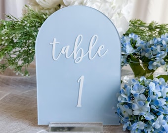 Acrylic Wedding Table Number Custom Painted Signage for Coastal Wedding Modern Arch Table Number for Wedding Reception Decor Bridal Shower