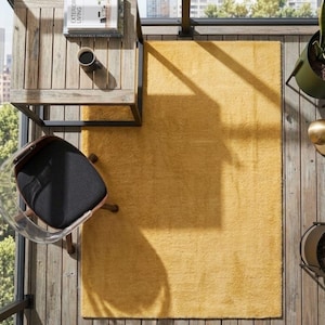 Mustard Yellow Shag Rug | Boho Dopamine Decor Plush Area Carpet