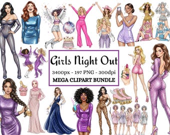 Girls Night Out Clipart Mega Bundle – Party Women Set, Birthday Squad & Nightlife Fashion