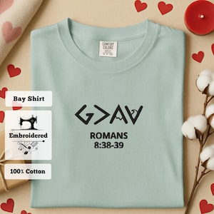 God Over All Tee Romans Shirt, Christian Coding Shirt, Faith Based Tech Tee, Bible Verse Shirt, Minimalist Religious Gift, Embroidered Style