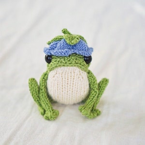 Flower Cap Knitting Pattern for Frog or Doll (PDF)