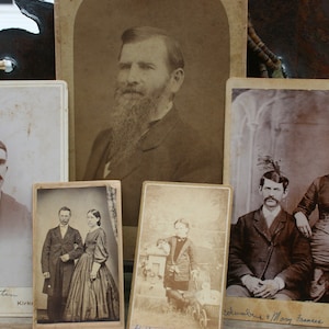 Vintage Portrait Cabinet Cards Antique Photographs Lot of Five