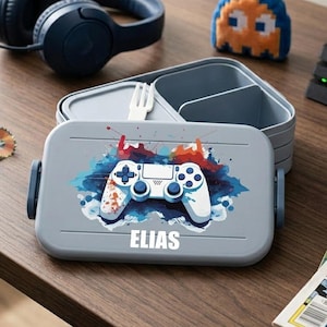 Mepal Lunchbox Midi Controller personlig med namn – Gaming-matlåda för barn, BPA-fri, för skolstart, dagis