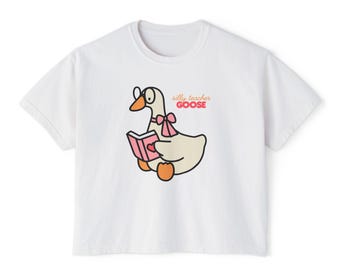 Silly Teacher Goose Women's Boxy Tee | Teacher Appreciation Shirt