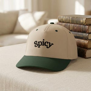 Spicy Hat, Booktok Baseball Cap, Romance Reader Hat, Spicy Booktok Merch, Book Lover Gift, Trendy Black Dad Hat, Smut Aesthetic Cap image 1