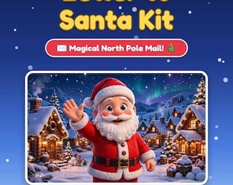 Kit imprimible para escribir una carta a Papá Noel / Plantilla para carta a Papá Noel, lista de deseos y certificado de lista de niños buenos / Actividad navideña para niños